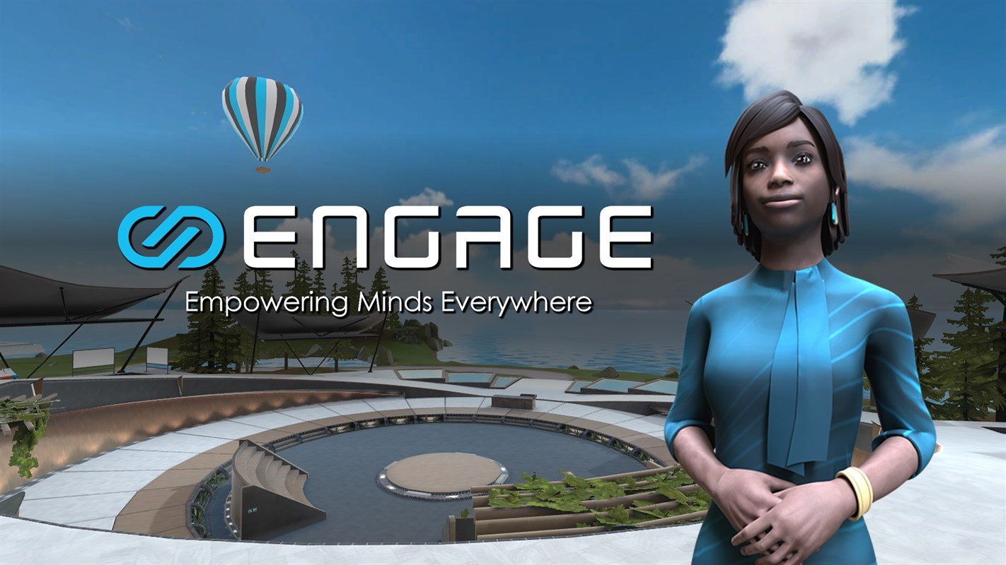 ENGAGE XR — Athina, an AI-driven avatar inside a virtual scene