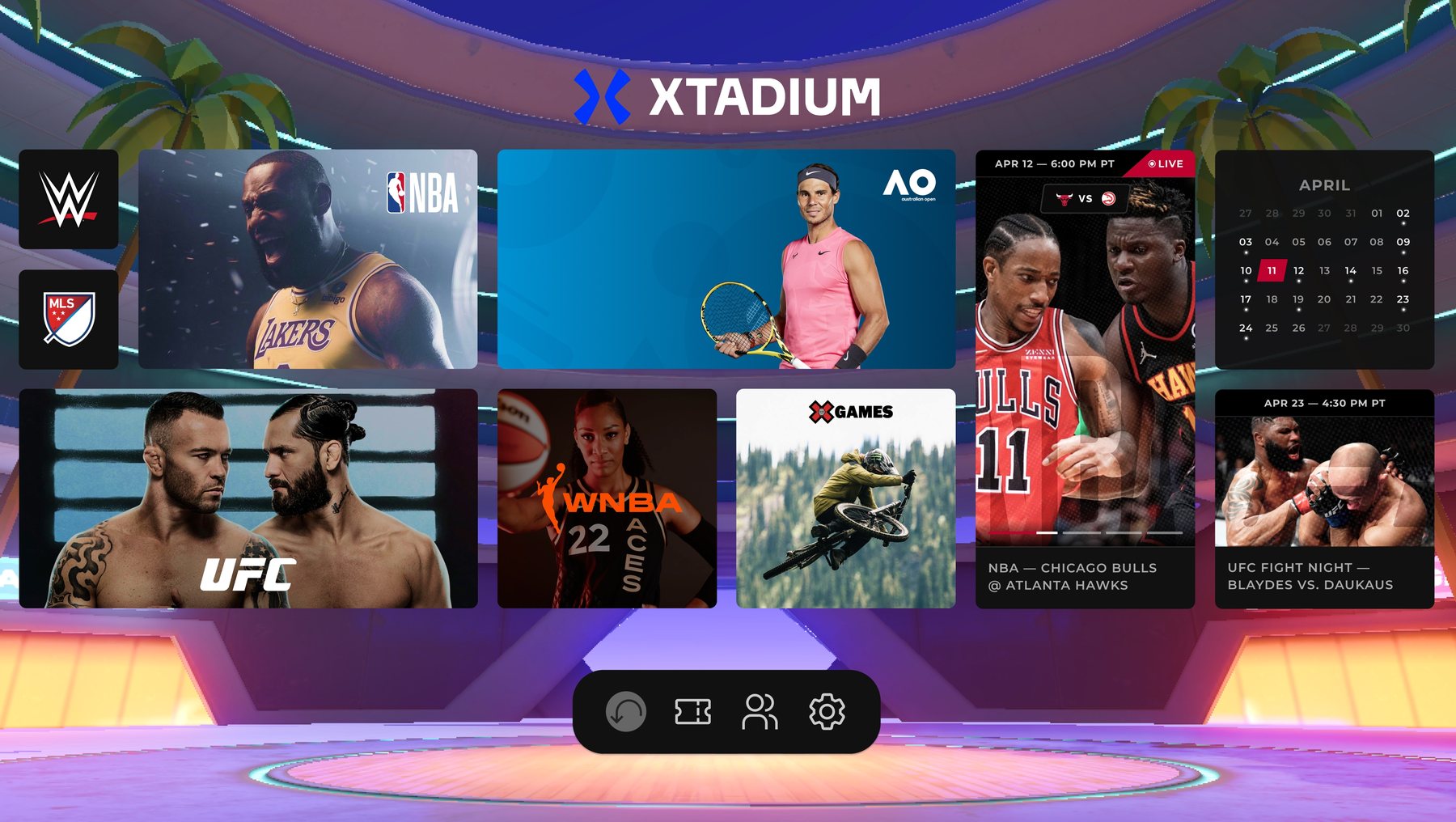Xtadium — immersive sports viewing interface